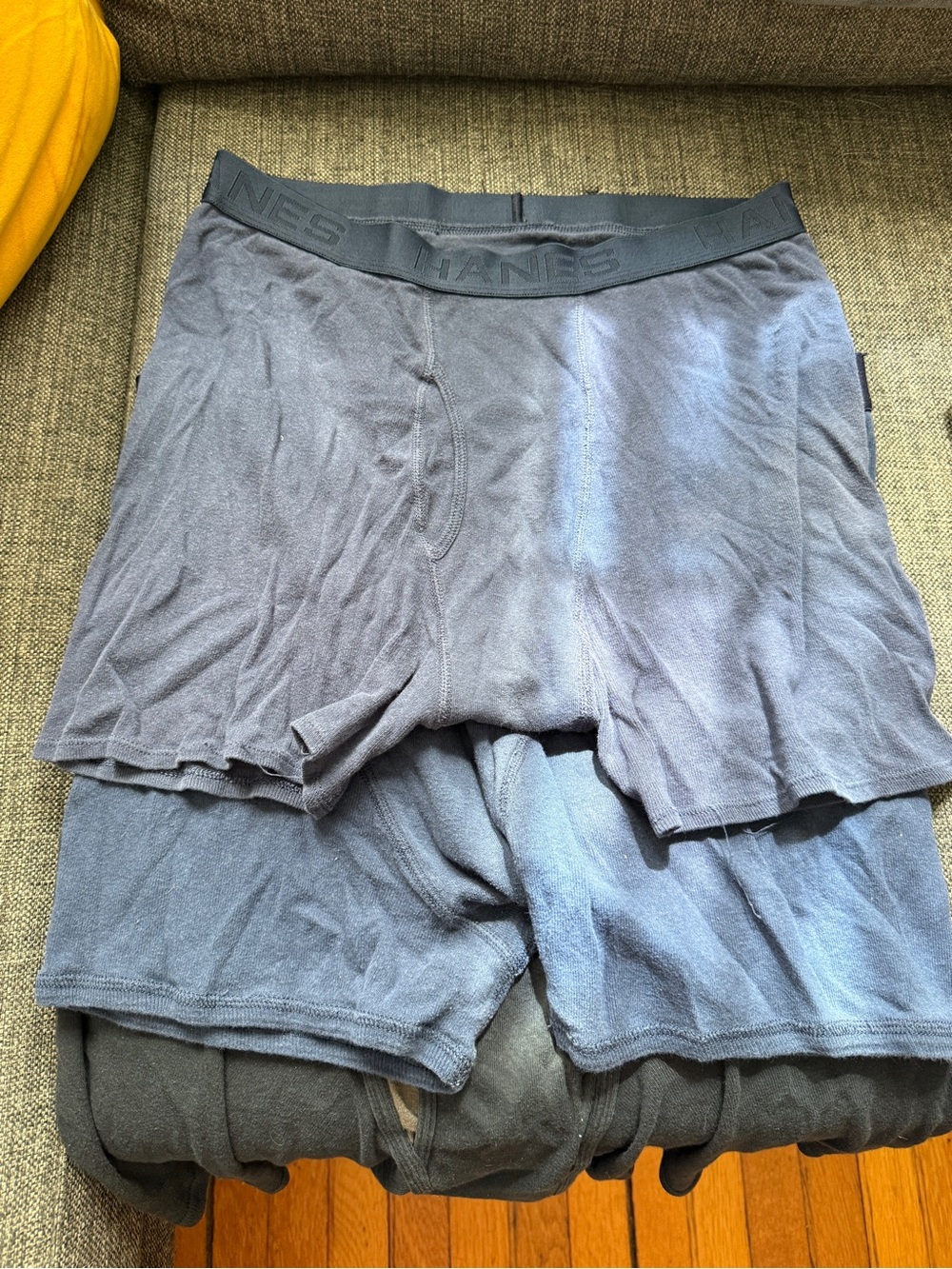 Men's Navy Boxer Brief Shorts (3) pairs size L/XL Hanes